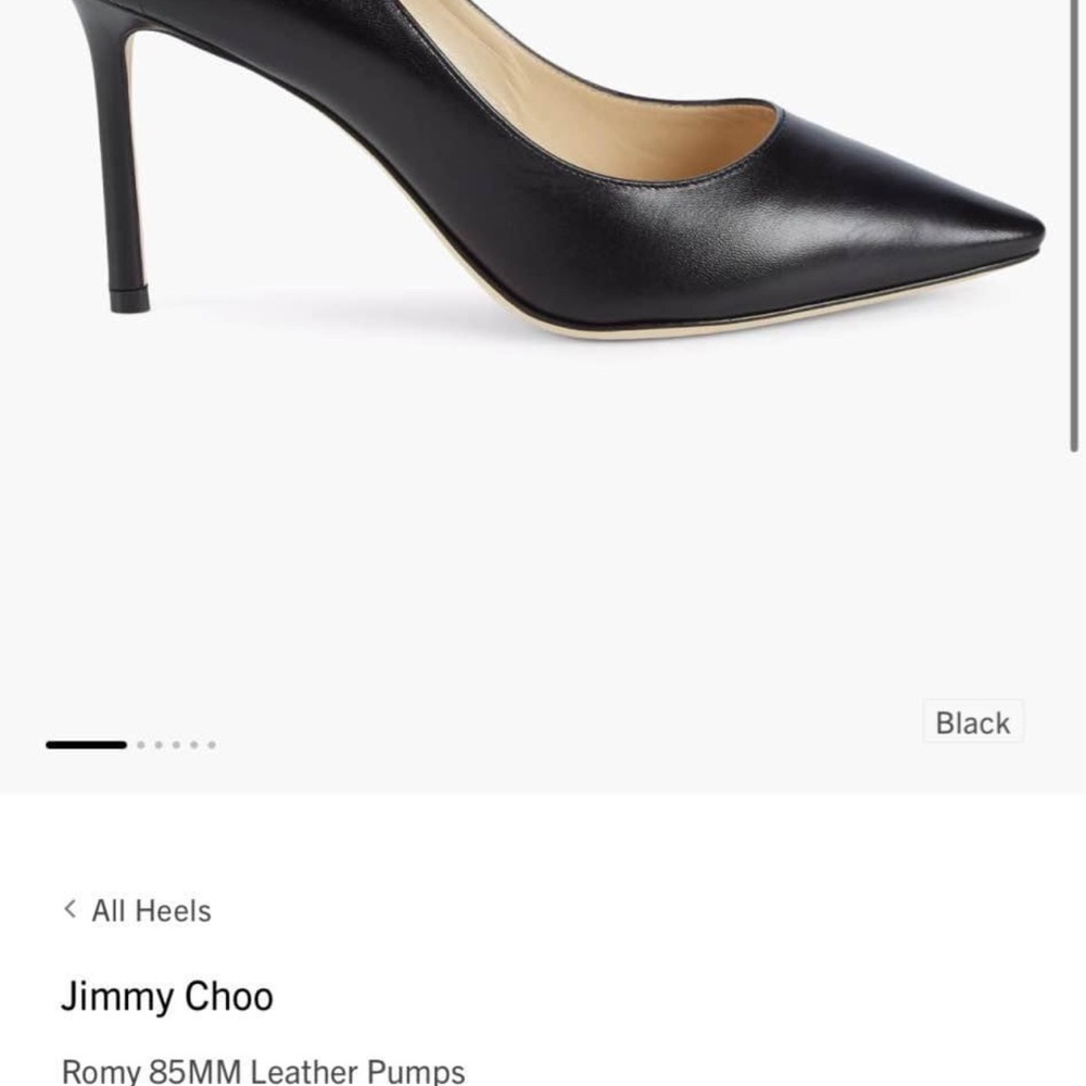 Jimmy Choo Black Romy Leather Heels